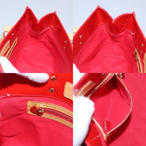 LOUIS VUITTON Monogram Vernis Reade PM Hand Bag Red Rouge M91088 - Picture 12 of 13